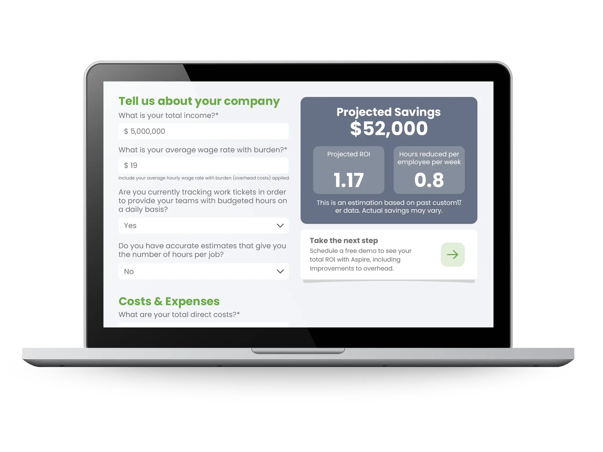 Roi calculator landscape - Asset